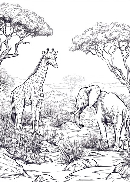 25 Free South African Winter Colouring Pages for Kids - Safari animals like lions, elephants, and giraffes
