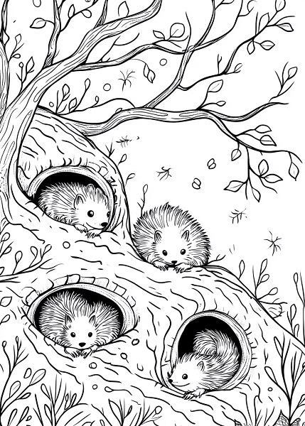 25 Free South African Winter Colouring Pages for Kids - Hibernating animals like porcupines and bats