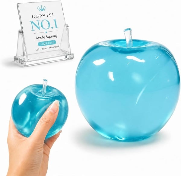Apple Squishy Slushy Blue Slush Coconut Oil Toy Squish Fruit Squeeze Fidget Aqua Toys Giant for Adults Squeezy Mellow Sugar Stress Ball 2026 Decompression Swuishy Slow Rising Reliever 