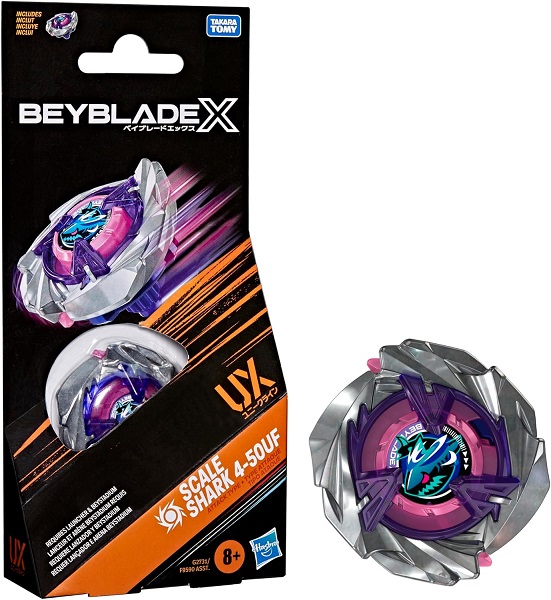 BEY BLADE X Scale Shark 4-50UF Booster Pack Set with Takara Tomy Attack Type Top, Battling Tops Game Toys, Ages 8+