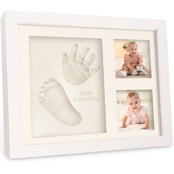 Baby Hand and Footprint Kit - Quick Dry Clay Baby Footprint Kit, Pets Paw, Newborn Keepsake Picture Frame for Boys, Girls, Personalized New Mom Gifts for Shower & Registry, Grandparents 