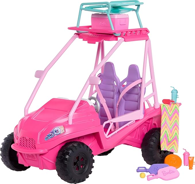 What Makes Barbie Mysteries: Beach Detectives So Fun 12 Barbie Mysteries: Beach Detectives Playset with Beach Buggy Toy Car & 10+ Accessories, Including Chair & Towel