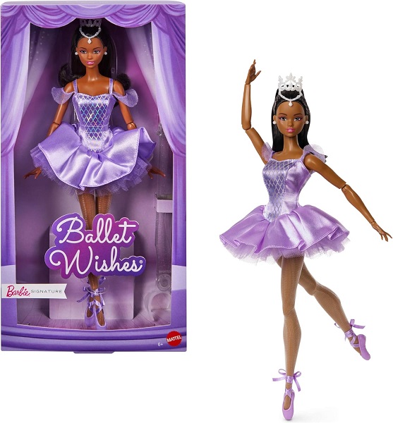Barbie Signature Ballet Wishes Doll, Collectible Fashion Doll in Satiny, Purple Tutu with Black Ponytail Hair and Giftable Packaging