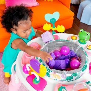Bright Starts Bounce Bounce Baby 2-in-1 Activity Jumper & Table - Playful Palms