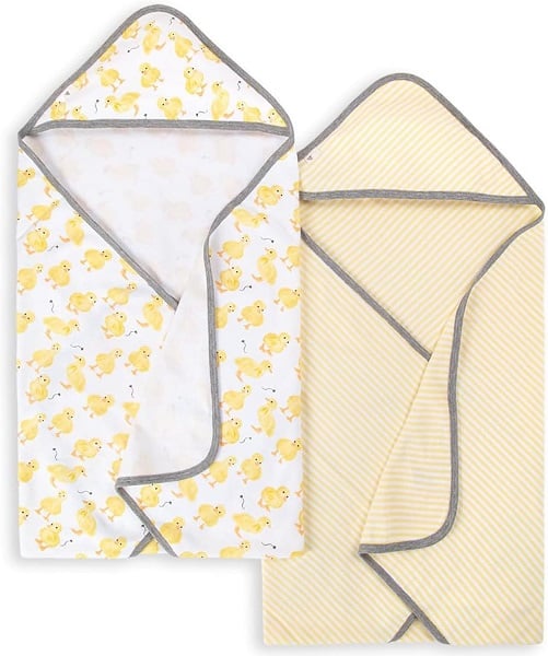 The Cutest Baby Hooded Towels on Amazon Right Now 15 Burts Bees Baby Infant Hooded Towels Little Ducks Organic Cotton, Unisex Bath Essentials and Newborn Necessities, Soft Nursery Towel with Hood Set, 2-Pack Size 29 x 29 Inch