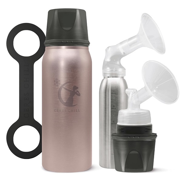  Click to see full view Ask Rufus Can it be used with wide mouth pumps? Does it keep milk cold all day? Is it easy to clean? Ask something else CERES CHILL OG Breastmilk Chiller & Warmer – 12–34oz Portable Breast Milk Cooler, Storage & Baby Bottle for Travel, Work or On-The-Go – Pump Compatible Container