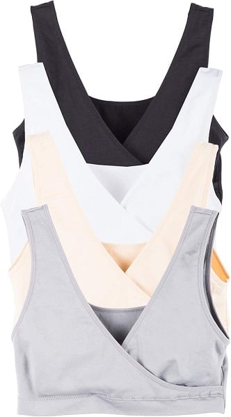 Caramel Cantina 4 Pack Nursing Maternity Women’s Sleep Comfort Bralette Bra