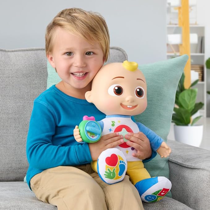CoComelon Discover ‘N Play JJ - Explore Shapes, Colors, ABC’s, 123’s, Listen to 5 Fan-Favorite Songs, and 50+ Phrases - Feature Plush 10” JJ Doll for Kids and Preschoolers - 18 Months +