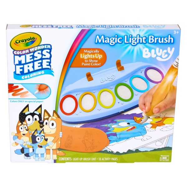 Crayola Bluey Color Wonder Magic Light Brush, Mess Free Painting Station for Kids, Gifts, Toddler Bluey Toys & Activities, Ages 3+