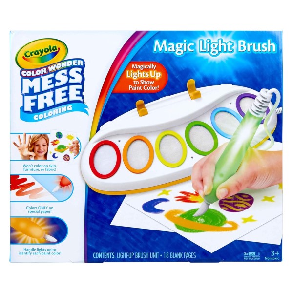 Crayola Color Wonder Magic Light Brush, Mess Free Painting Station for Kids, Gift for Kids, Learning Toddler Activity Toy
