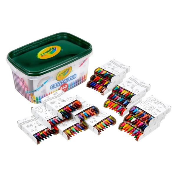 Crayola Crayon Tub (240ct), Bulk Crayons for Kids, Spring Craft Supplies, Classroom Coloring Gifts for Kids & Toddlers, Ages 3+ [Amazon Exclusive]