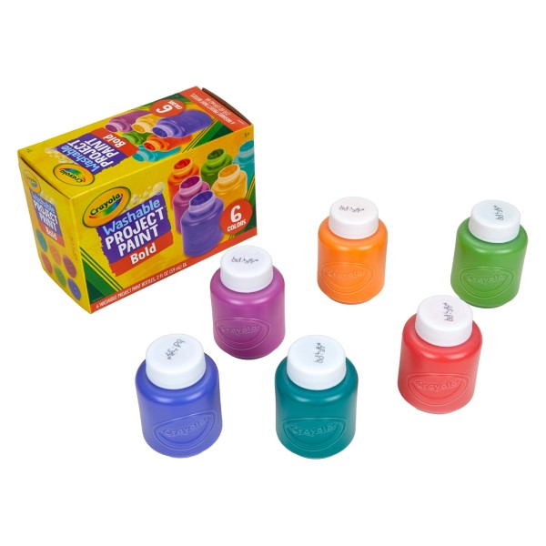 Crayola Washable Kids Paint (6ct), School Supplies, Painting Set for Kids, Spring Crafts, Art Teacher Gifts for Toddlers, Ages 3+