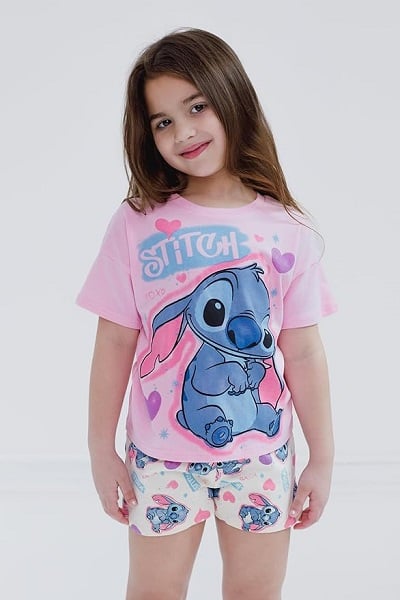 Disney Junior Floral T-Shirt and French Terry Shorts Outfit Set Newborn to Big Kid Sizes (6-9 Months - 14-16)