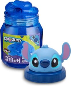 Disney Stitch Premium Pre-Made Slime, 8 oz Glossy, Stretchy, Super Soft, Blue Slime, Stitch Shaped Confetti Add-Ins, Great for Ages 6 & Up