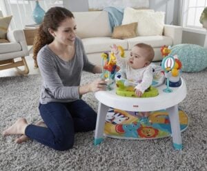 Fisher-Price Baby to Toddler 3-in-1 Sit-to-Stand Activity Center with Playmat, Music Lights & Spiral Ramp