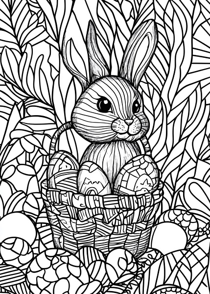 Easter Bunny hamper - Free Easter Colouring Pages for Kids (34)
