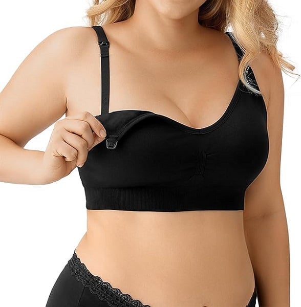 HBselect Women Maternity Bras 5 Pack Nursing Bras for Breastfeeding Seamless Pregnancy Sleep Bralette with Extra Extenders