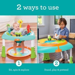 Infantino 2-in-1 Sit, Spin & Stand Entertainer - 360 Seat and Activity Table with Simple Store-Away Design, Multi-Colored, 1-Count