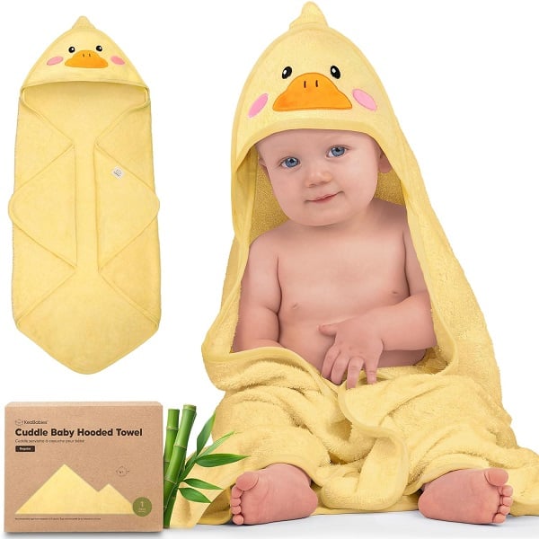 The Cutest Baby Hooded Towels on Amazon Right Now 16 KeaBabies Hooded Baby Towel for Newborn - Viscose Derived from Bamboo Large Baby Bath Towels with Hood for Boys, Girls, Toddler, Extra Absorbent & Soft Newborn Bath Essentials (Duck, Regular)