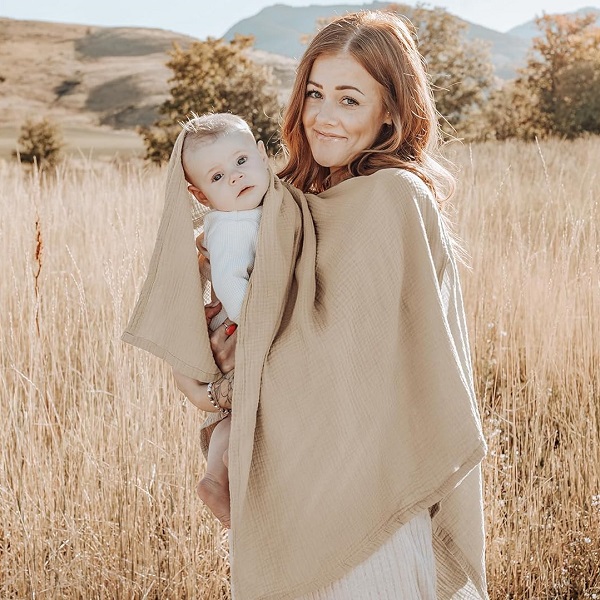 Our Top Picks: Breastfeeding and Nursing Covers for Moms 17 Konssy Muslin Nursing Cover for Breastfeeding, 360° Full Privacy Breathable 100% Cotton Breastfeeding Cover, Multi-use Carseat Canopy