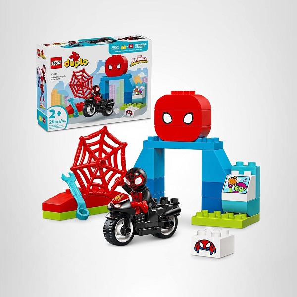 LEGO DUPLO Marvel Spin’s Motorcycle Adventure Fantasy Playset, Based on Spidey and His Amazing Friends TV Show, Build-and-Rebuild, Toddler Toys, Preschool Motorcycle Toy for Kids' Ages 2 and Up, 10424