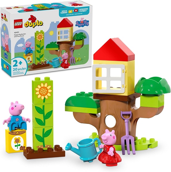 LEGO DUPLO Peppa Pig Garden and Tree House Toddler Toy, Building Block Learning Set for Preschool Kids with 2 Figures Included, Peppa Pig Toy Gift Idea for Toddlers Ages 2 and Up, 10431