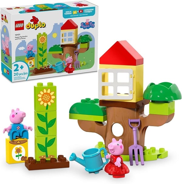 12 Peppa Pig Toys Your Child Will Absolutely Love 23 LEGO DUPLO Peppa Pig Garden and Tree House Toddler Toy, Building Block Learning Set for Preschool Kids with 2 Figures Included, Peppa Pig Toy Gift Idea for Toddlers Ages 2 and Up, 10431