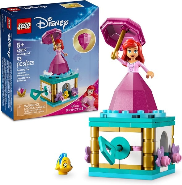 LEGO Disney Princess Twirling Ariel Toy - Building Set for Kids, Girls and Boys, Ages 5+ - Little Mermaid Toy for Fans of Movie - Ariel Doll Gift Idea for Birthdays - 43259