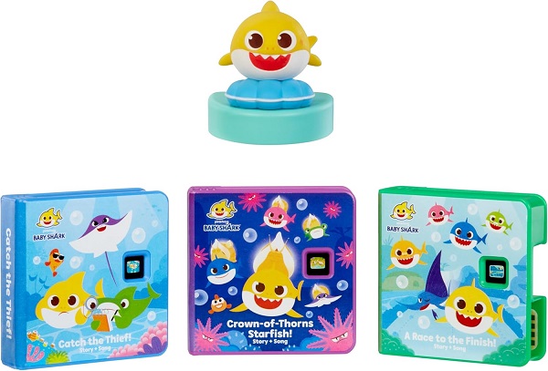 Little Tikes Story Dream Machine Baby Shark Heroes Collection, Storytime, Books, Audio Character, Toy Gift for Toddlers