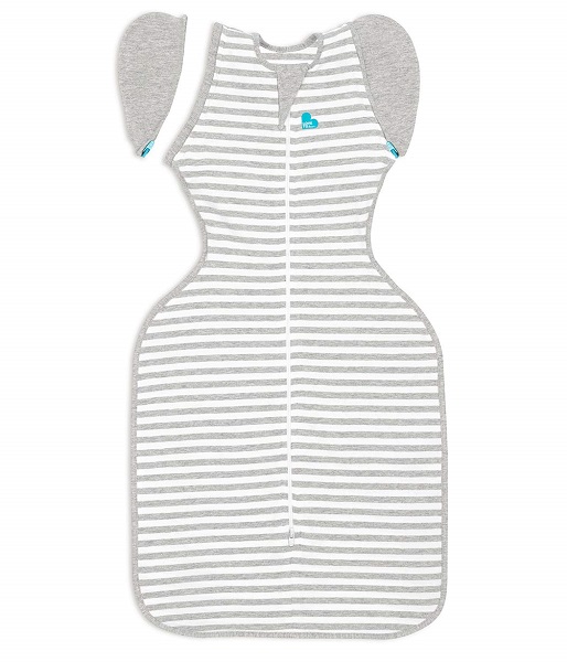 Love to Dream Swaddle Up Transition Swaddle, Patented Zip-Off Wings, Gently Help Baby Transition from Being Swaddled to Arms Free When Showing Signs of Rolling, 1.0 TOG, 13-19 lbs, Gray