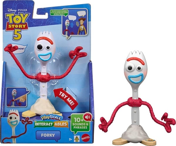 Mattel Disney and Pixar Toy Story 5 Interactables Forky | 7-inch Playscale Talking Figure, Movie Phrases, Converses with Other Characters in the Line