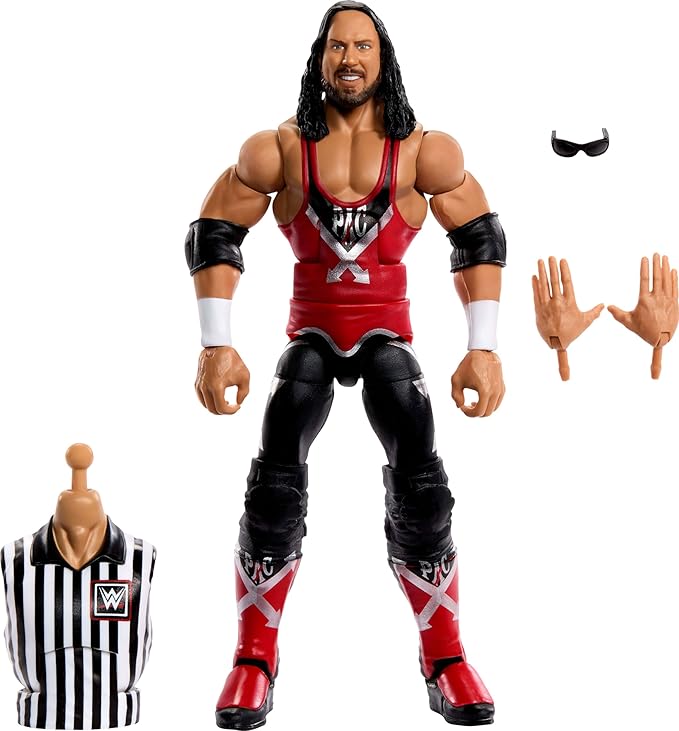 Mattel WWE Elite Collection Action Figure, SummerSlam X-Pac Collectible with Accessory & Referee Build-A-Figure Parts