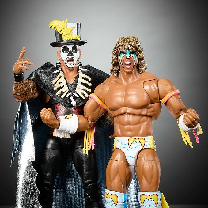 Mattel WWE Ultimate Edition Action Figure 2-Pack, Greatest Grudges '92 Collectible Set with Ultimate Warrior & Papa Shango 6-inch Superstars & Accessories