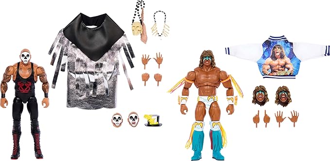 Mattel WWE Ultimate Edition Action Figure 2-Pack, Greatest Grudges '92 Collectible Set with Ultimate Warrior & Papa Shango 6-inch Superstars & Accessories