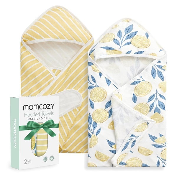 The Cutest Baby Hooded Towels on Amazon Right Now 13 Momcozy Baby Towel with Hooded - Ultra Soft & Absorbent Large Bath Towel Set for Comfort & Gentle on Baby's Skin - Med Thick& Durable -Shower Gift & Bath Essential for Newborn, Infant, Toddler