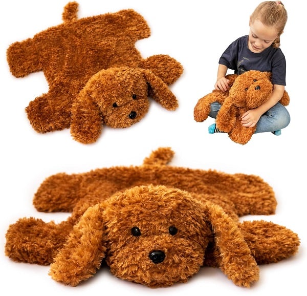 ODOXIA Weighted Lap Pad for Kids | Calming & Comforting | Lap Animal | Dog Buddy | Sensory Weight Animals | Weighted Blanket for Sensory Disorder | Carrying Bag Included | 5 Lbs