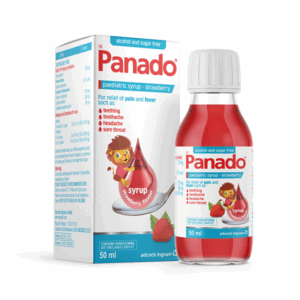 Panado Paediatric AlcoholSugar free Strawberry Syrup 50 ml Bottle Carton 3D Render 08_2025