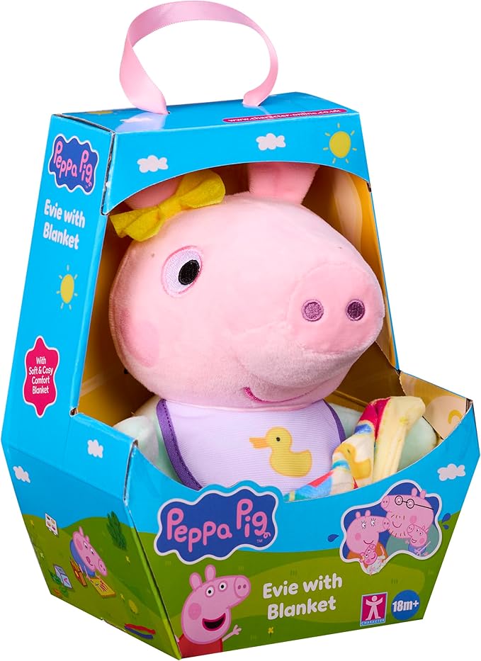 Peppa Pig Baby Evie with Blanket, Plush Toys, Baby Toys
