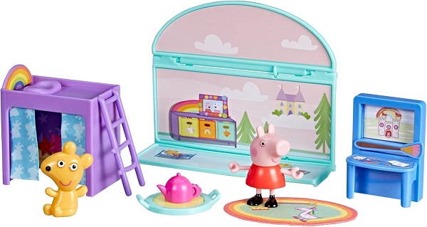 Peppa Pig Peppa's Bedroom Set with 1 Figure and 7 Accessories, Works with Peppa's Big Family House Playset, Preschool Toys for Girls and Boys 3+