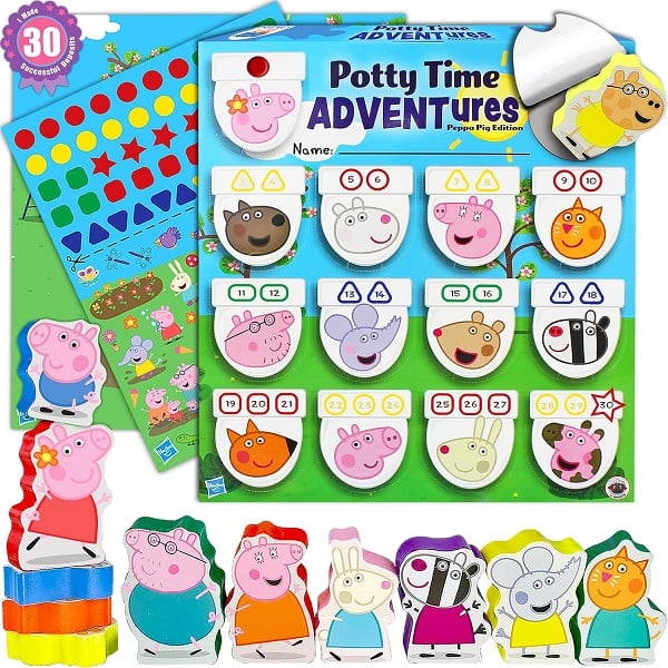 12 Peppa Pig Toys Your Child Will Absolutely Love 18 Potty Time Adventures Potty Training Chart for Toddlers by Lil ADVENTS - 14 Toy Prizes - Potty Training Advent Game - Behavior Reward Chart, Stickers & Activity Board - Peppa Pig