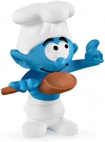 Schleich Smurfs, Collectible Retro Cartoon Toys for Boys and Girls, Chef Smurf Toy Figurine, Ages 3+