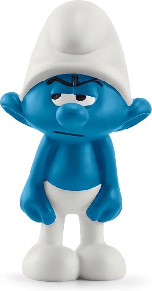Schleich Smurfs, Collectible Retro Cartoon Toys for Boys and Girls, Grouchy Smurf Figurine, Ages 3+