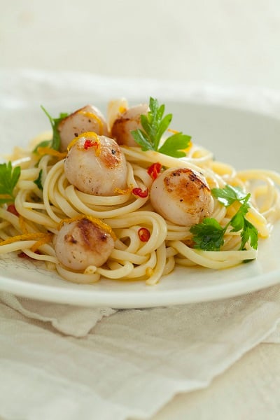 Seared Scallop Linguini With Lemon-Chilli Butter