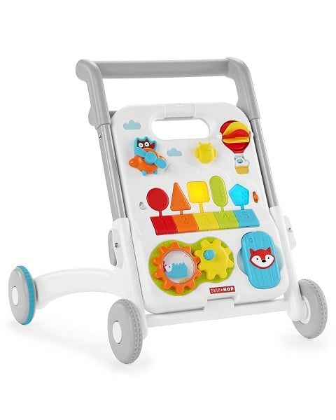 Skip Hop Baby Walker 4-in-1 Sit to Stand Convertible Light Up Walker with 40+ Activities Explore & More