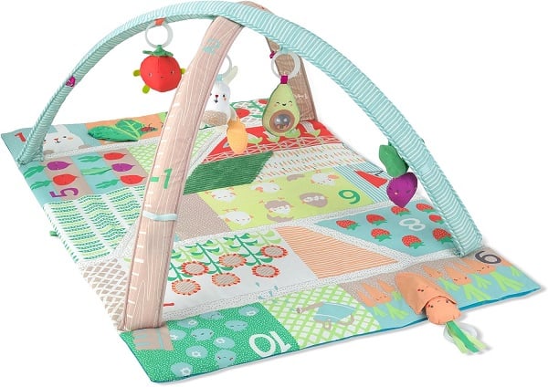 Skip Hop Tummy Time Mat, 3-in-1 Activity Baby Play Gym, Age 0-2y, Farmstand Grow & Play, Green