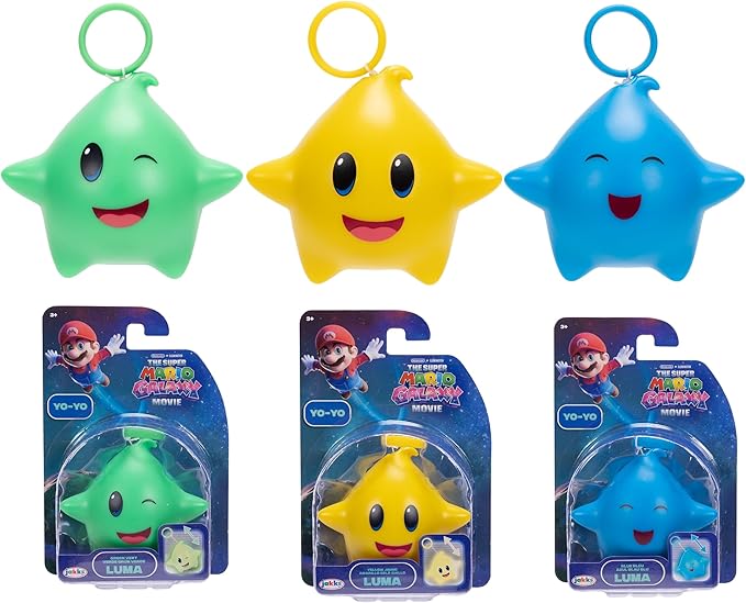 The Super Mario Galaxy Movie Toys on Amazon Kids Want Now 18 The Super Mario Galaxy Movie – Luma Star Yo-Yo 3-Pack Bundle - Assortment Includes Three Luma, Blue, Green, and Yellow - Each has a Glow-in-The-Dark Feature