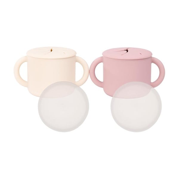 WeeSprout Snack Containers, Food Grade Silicone Cups, Spill-Proof Tops For Toddlers and Babies