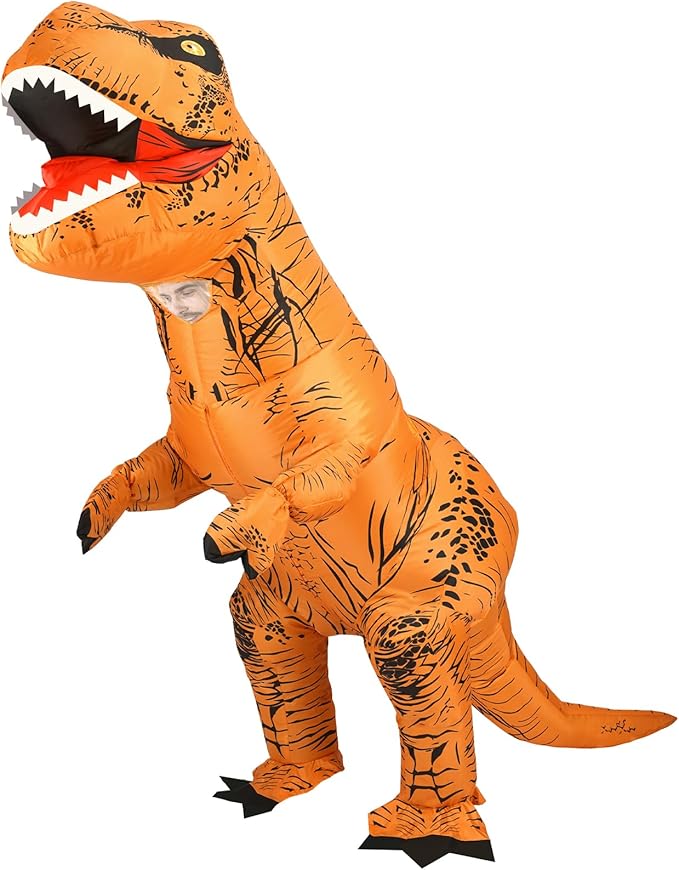 YEAHBEER Inflatable Dinosaur Costume，T-Rex Dinosaur Costume Blow up T-Rex Funny Fancy Inflatable Costume