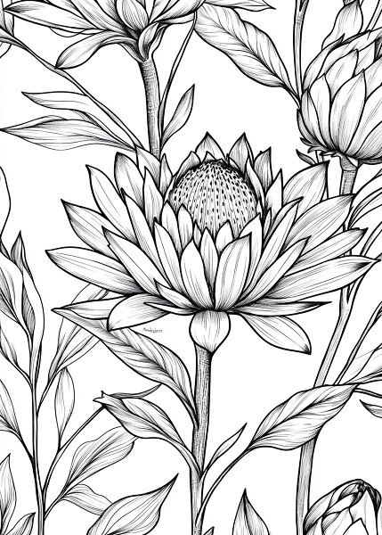 pattern_of_South_African_flowers_like_daisies